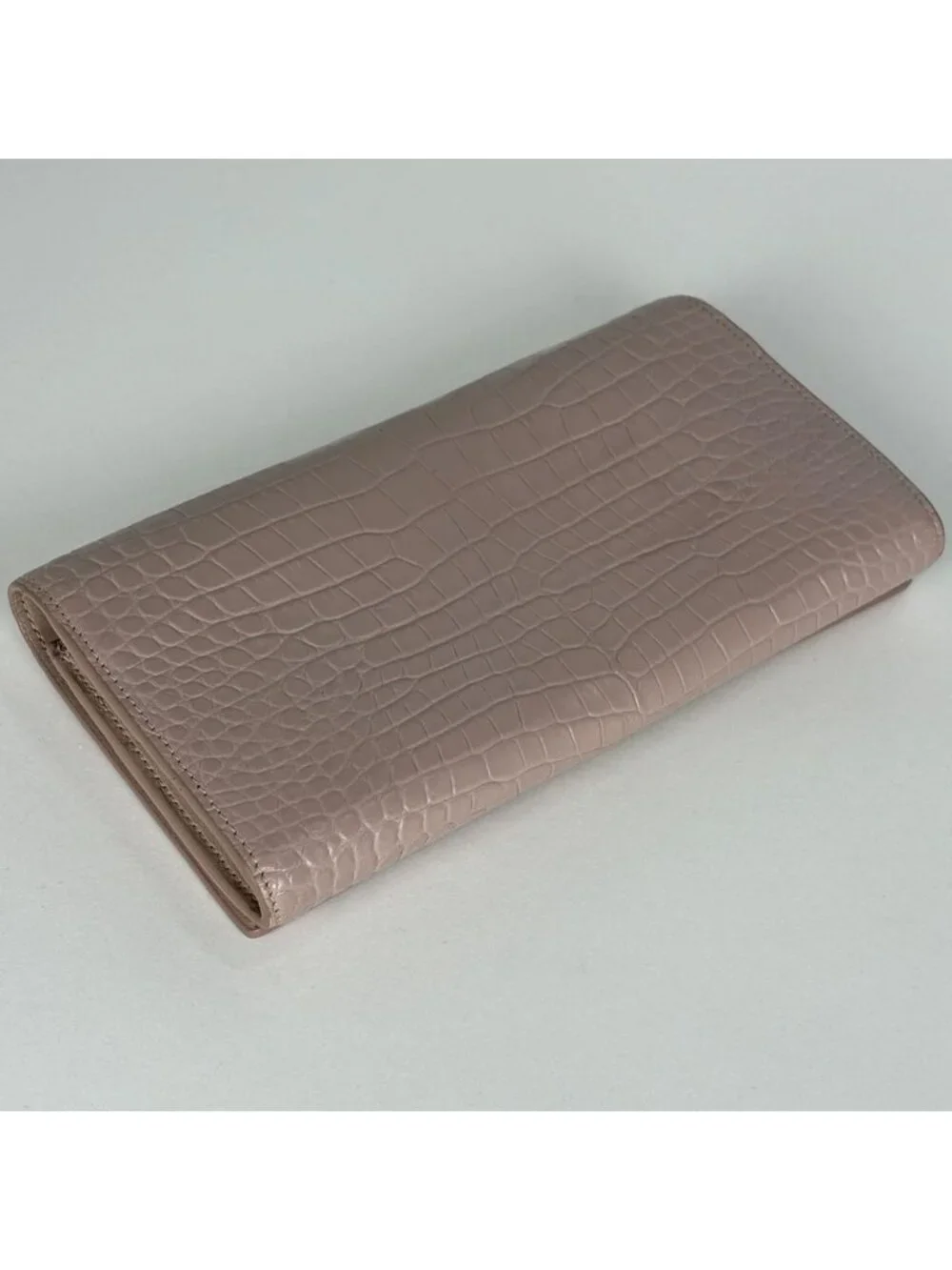 Saint Laurent Logo Bifold Wallet Leather Pink - Picture 2 of 8
